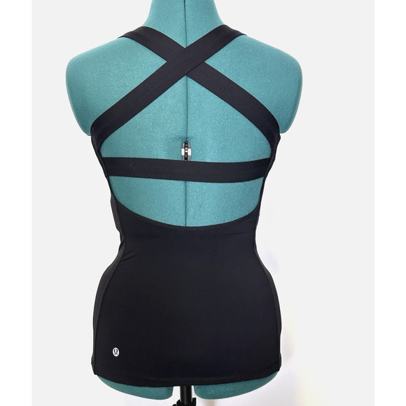 Lululemon Core Kicker Tank Top Strappy Back Workout Black Size 2 - Picture 5 of 9